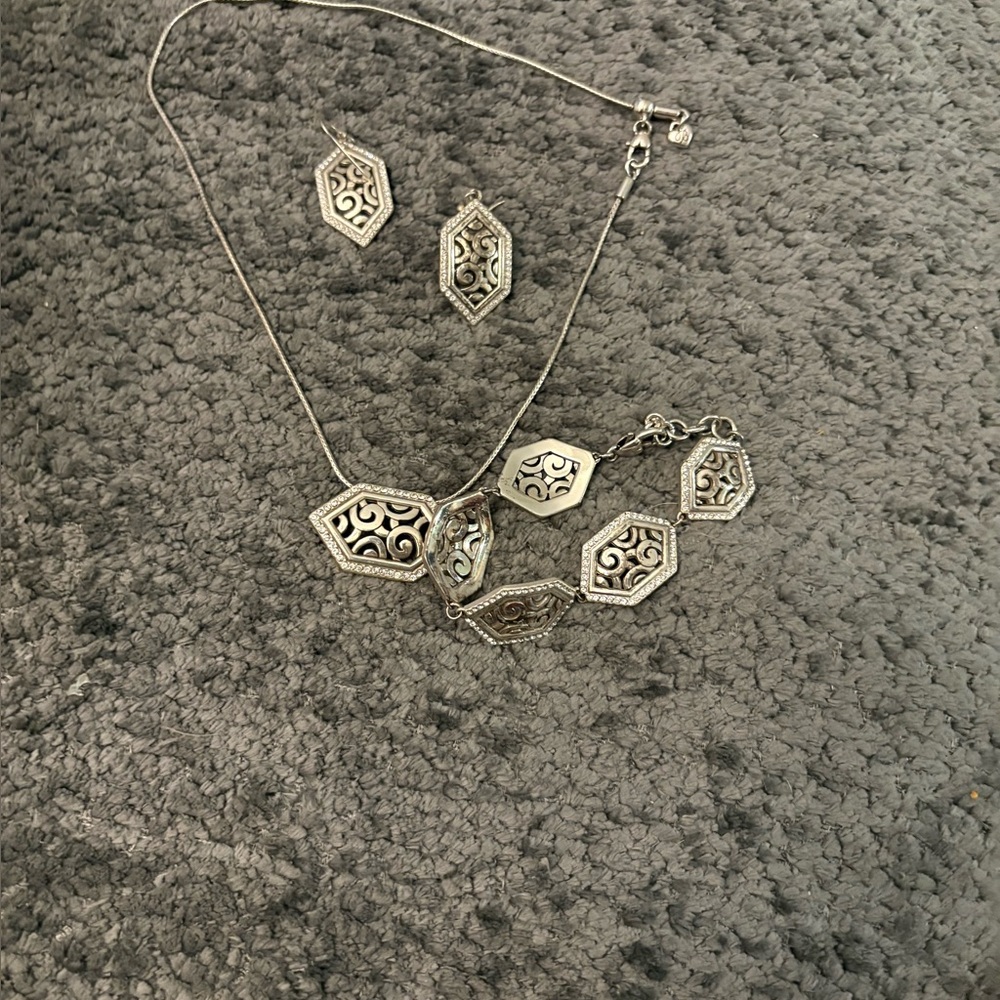 Silver Hexagonal Link Brighton Set - image 1